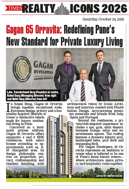 Times Realty Icons 2026 - Gagan 65 Orravita news feature